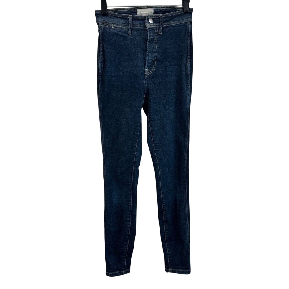 Everlane The Way High Clean Front Skinny Jean‎ Dark Wash Denim, 26